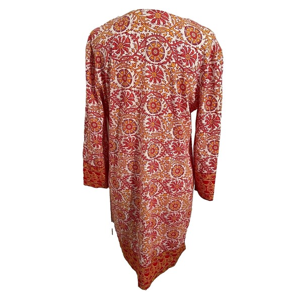 ๐ Coolibar UPF 50+ Tunic Dress Women's M Floral Geometric Boho Cotton Blend - Picture 9 of 14